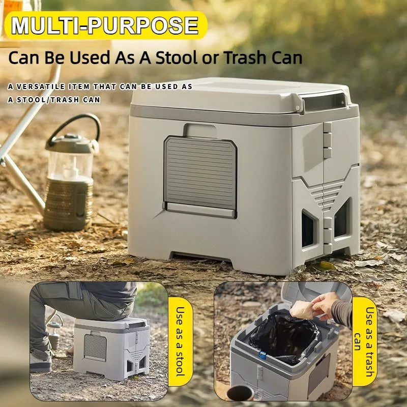 Portable Odor-Resistant Folding Camping Toilet  (Adult-Sized)