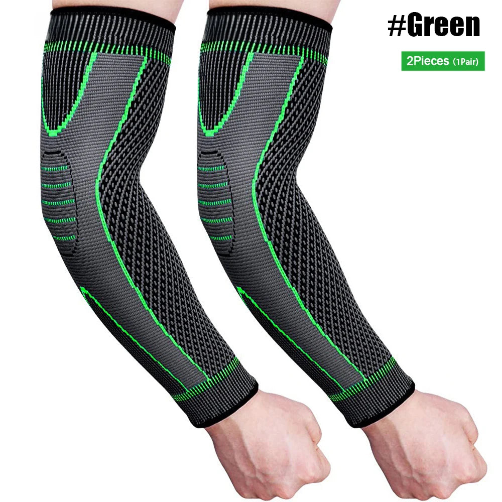 Sports Arm Compression Sleeves Anti-Slip Elbow Support Youth Adult Cycling Basketball Football Volleyball Baseball Tennis Golf from China