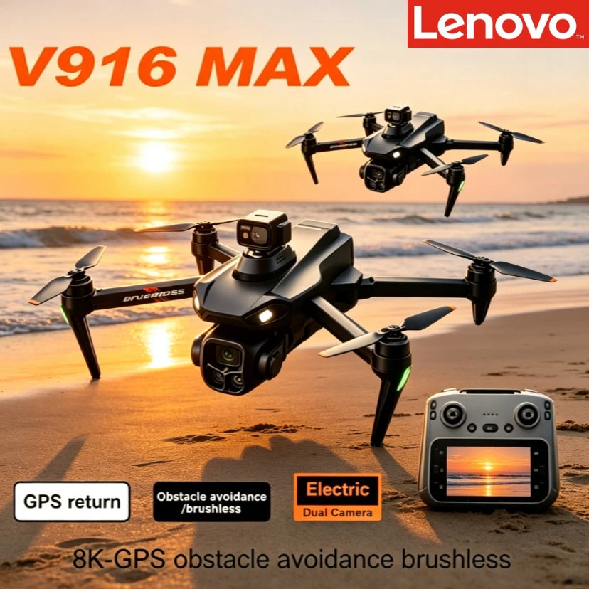 Lenovo V916MAX Drone 8K Dual Camera 5G WIFI FPV Large Screen Remote Control Foldable RC Quadcopter from China