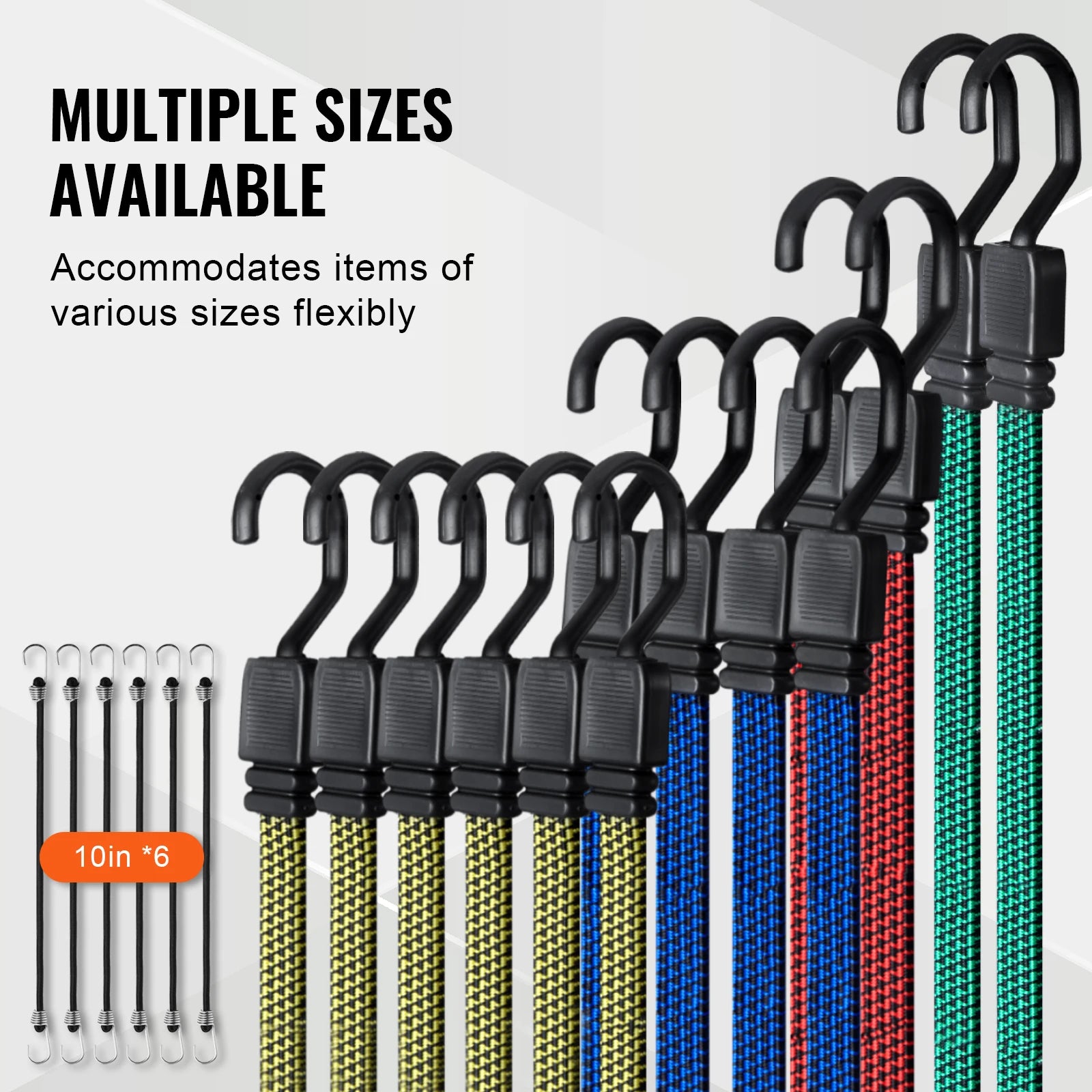 32pcs Bungee Cords 2M Elastic Luggage Bungee Straps with A3 Steel J-Hooks Anti-slip Flat Elasticity Rope
