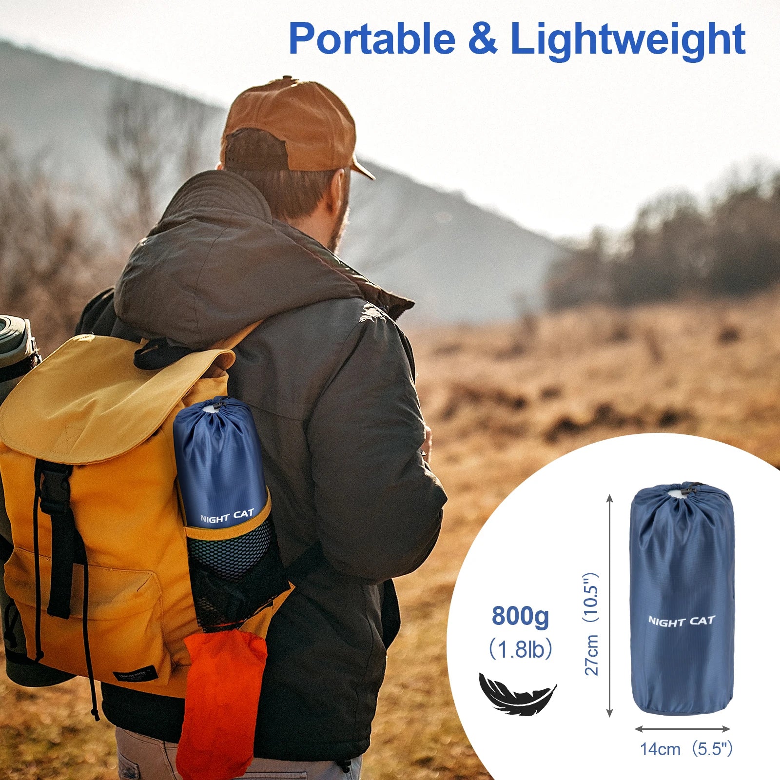 Waterproof Insulated Ultralight Air Mattress Mat with Pillow