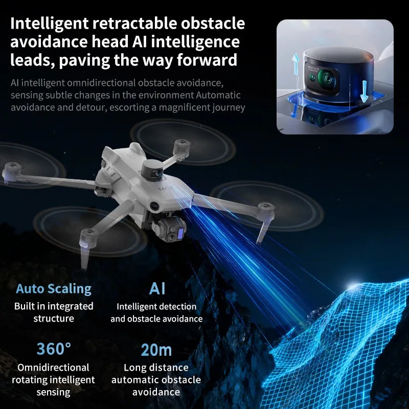 P7 MAX V2 Professional Drone GPS WIFI 6KM FPV 8K Dual Camera Smart Follow 360° Obstacle Avoidance 7.2" Screen Control Quadcopter from China