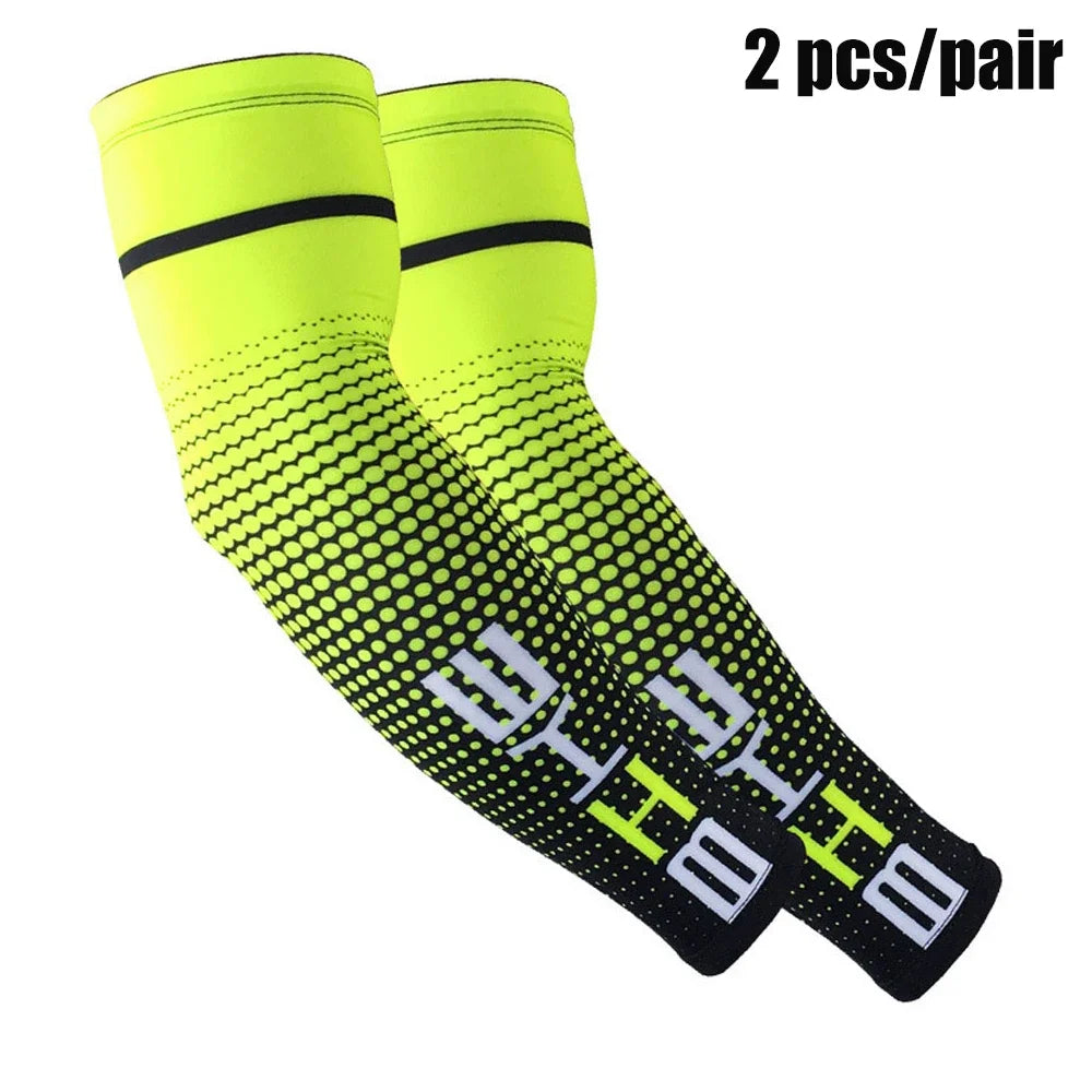 1 Pair Unisex Elastic Arm Sleeves UV Sun Protection Cooling Sports Sleeve for Summer Running Cycling and Outdoor Activities from China