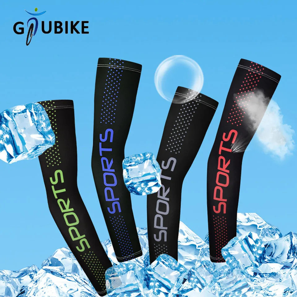GTUBIKE Anti-Sunburn Sleeves Men Cycling Fishing Arm Cover Cool Muff Sun Protection Ice Silk Driving Sports Non-slip Sleeves from China