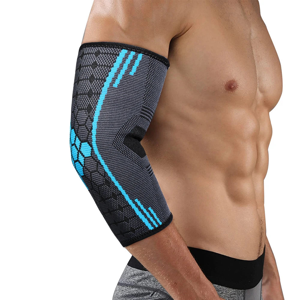 1PC Elbow Compression Sleeves For Tennis and Golfer's Elbow, Breathable Elastic Blend Elbow Brace Support for Men and Women
