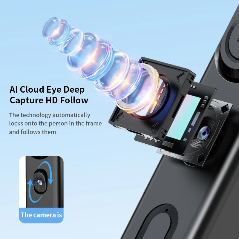 Tripod for Mobile Phone 360°Auto-Rotation Shooting Tripod Selfie Stick Phone Stand AI Face Following, with Remote Control from China
