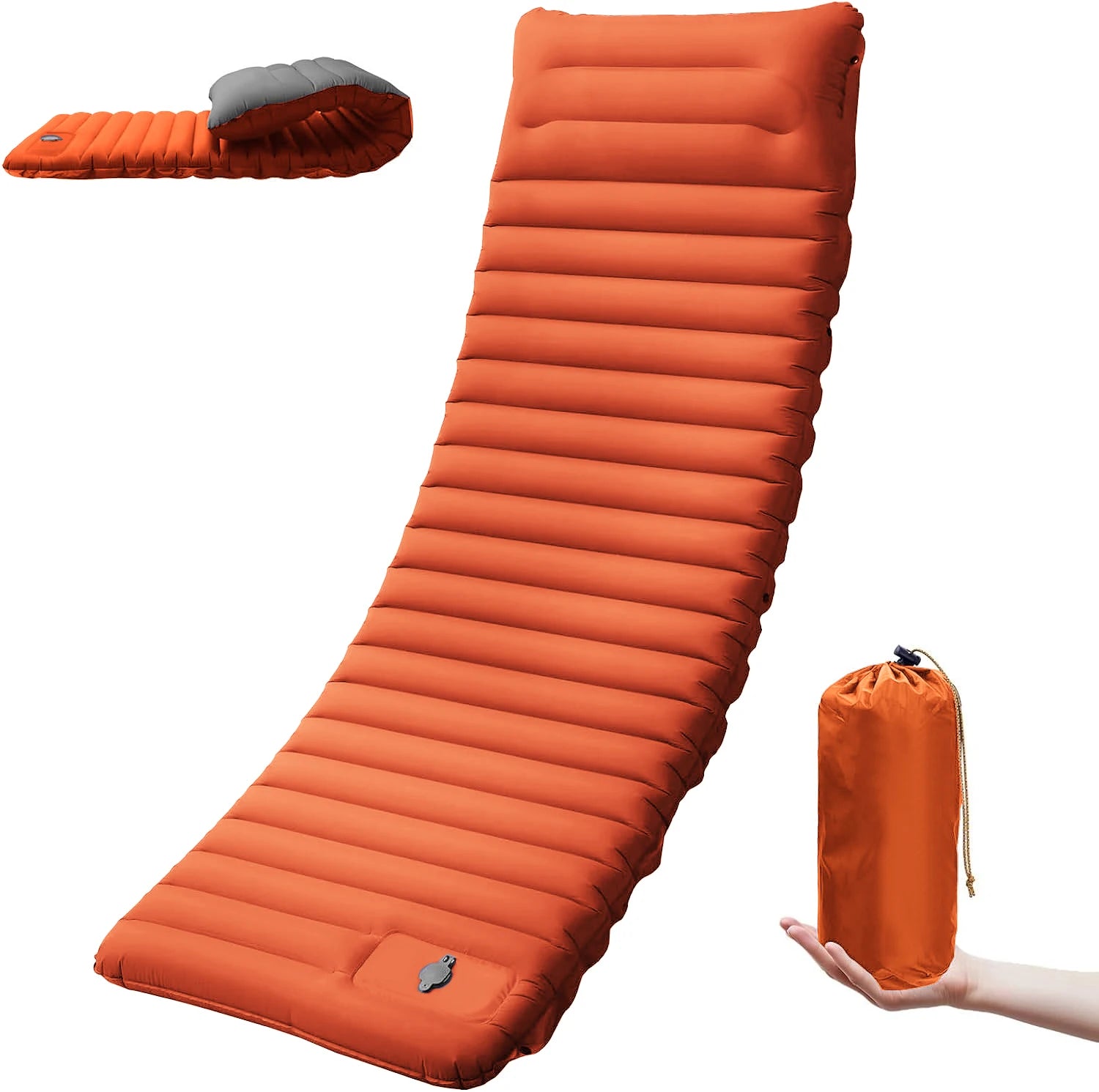 Extra Thick 4 Inch Outdoor Camping Sleeping Pad  with Built-in Foot Pump from China