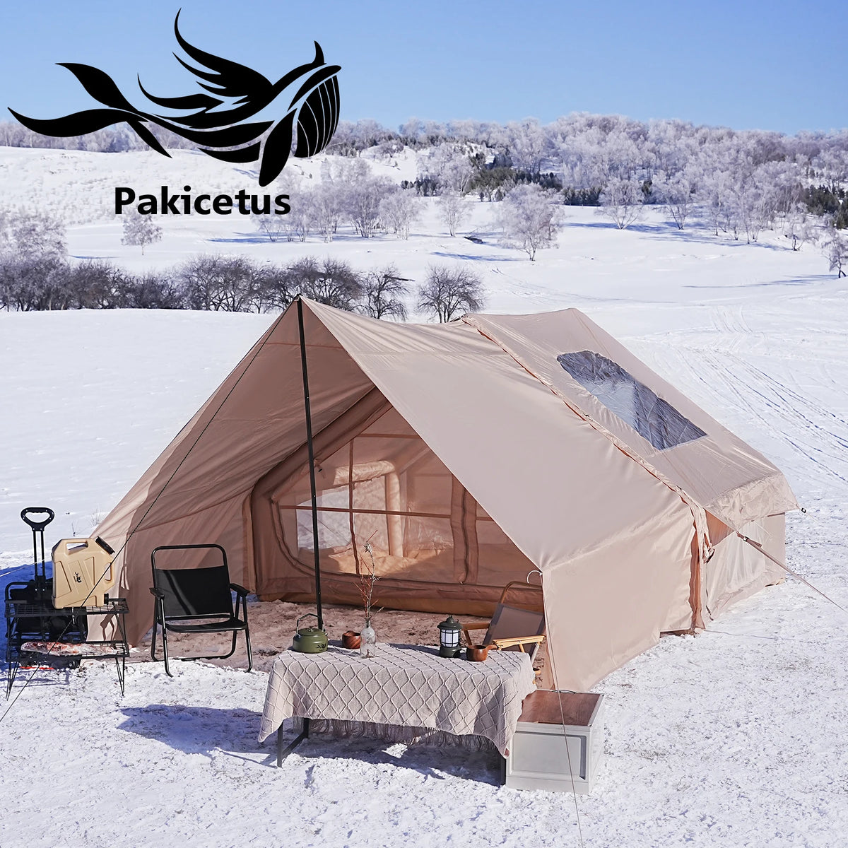 PAKICETUS Inflatable camping tent 4-8 people with windows portable water-resistant camping tent  Four season tents from China