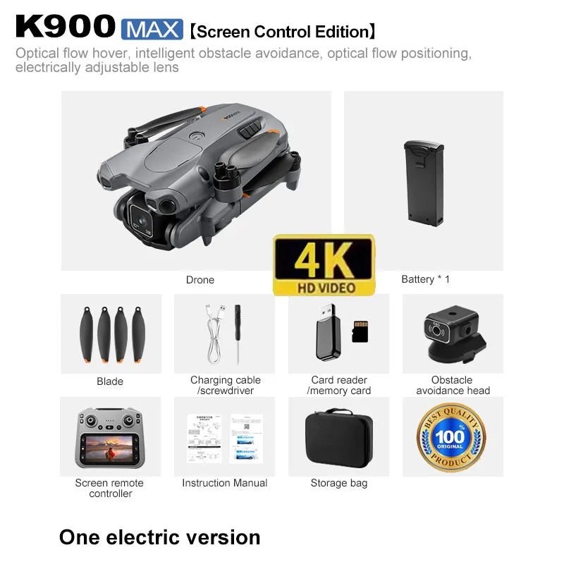 Hot K900 PRO RC Drone 8K HD Dual Cameras WiFi GPS 20mins Flight Aerial Photography Quadcopter Remote Control UAV Boys Toys Gifts from China