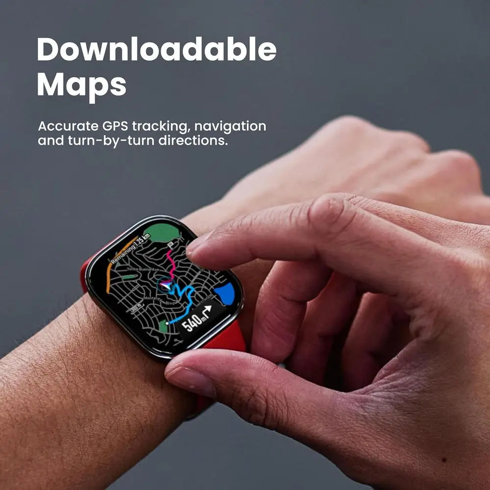 Smart Watch with 14 Day Battery, 1.97" AMOLED Display, GPS & Free Maps, AI, Bluetooth Call & Text, Health and Fitness