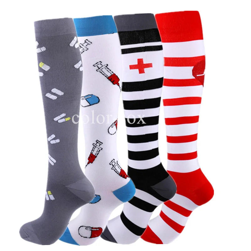 4 Pairs/Pack Compression Socks High Sports Socks