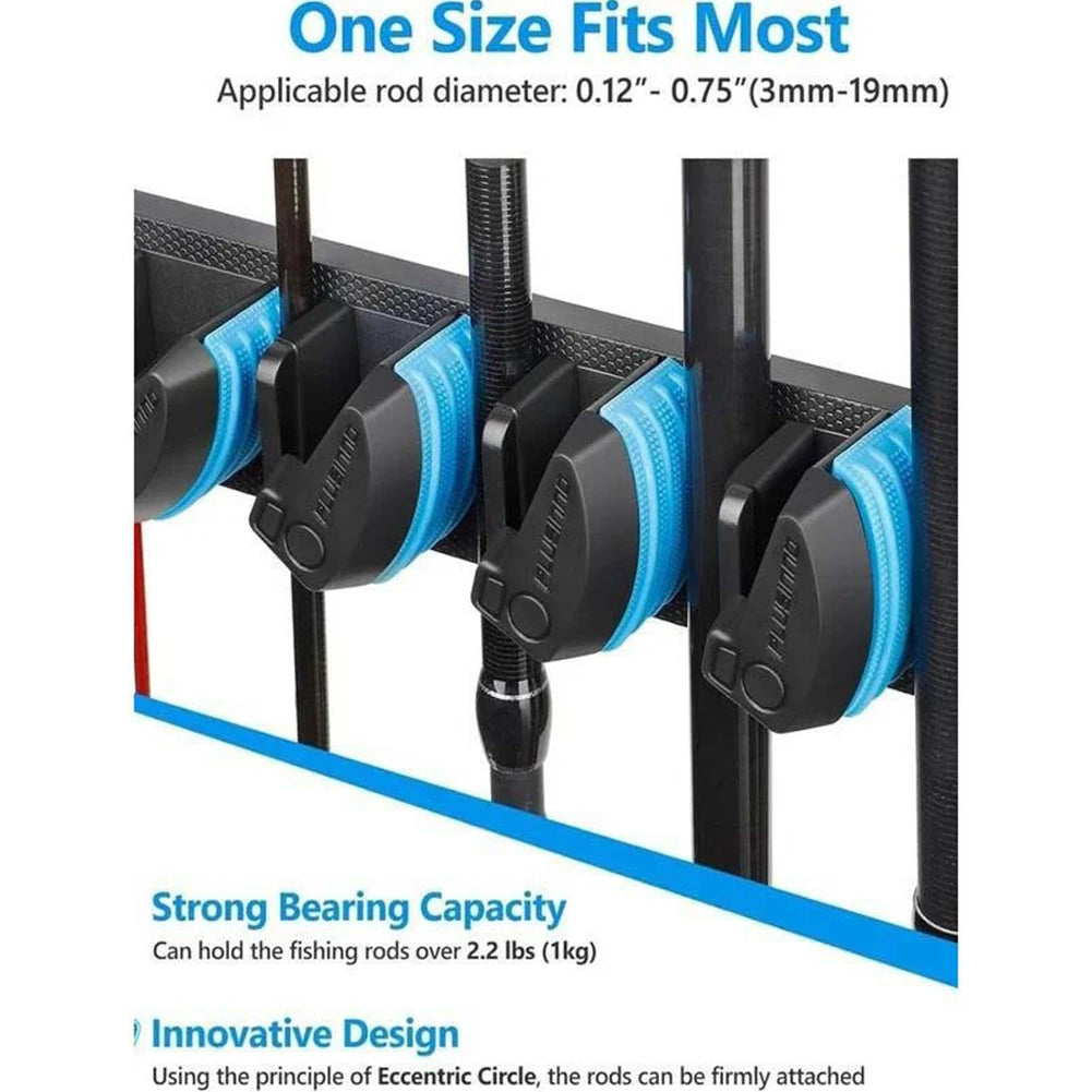 Wall Mounted  Vertical and Horizontal Fishing Pole Holder Storage Hanging Bracket