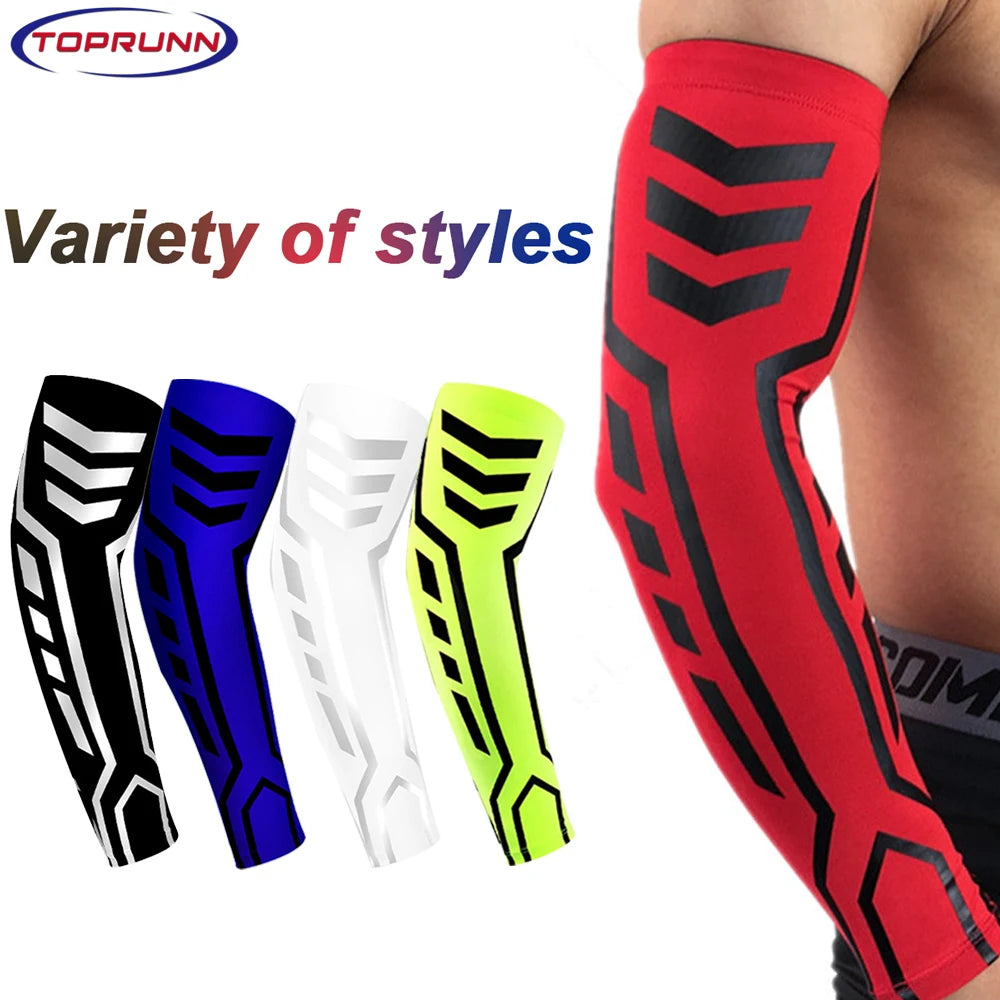 TopRunn 1PCS Sports Compression Arm Sleeves-Athletic & Shooting Sleeve for Youth, Men Women -Football, Basketball & Baseball from China