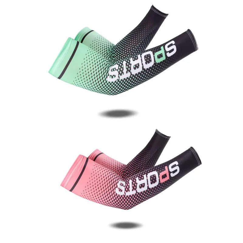 1/2pairs Summer Fashio Sunscreen Ice Silk Sleeve UV Sun Protection Cooling Anti-Slip Arm Sleeves Men Women Outdoor Sport Cycling from China