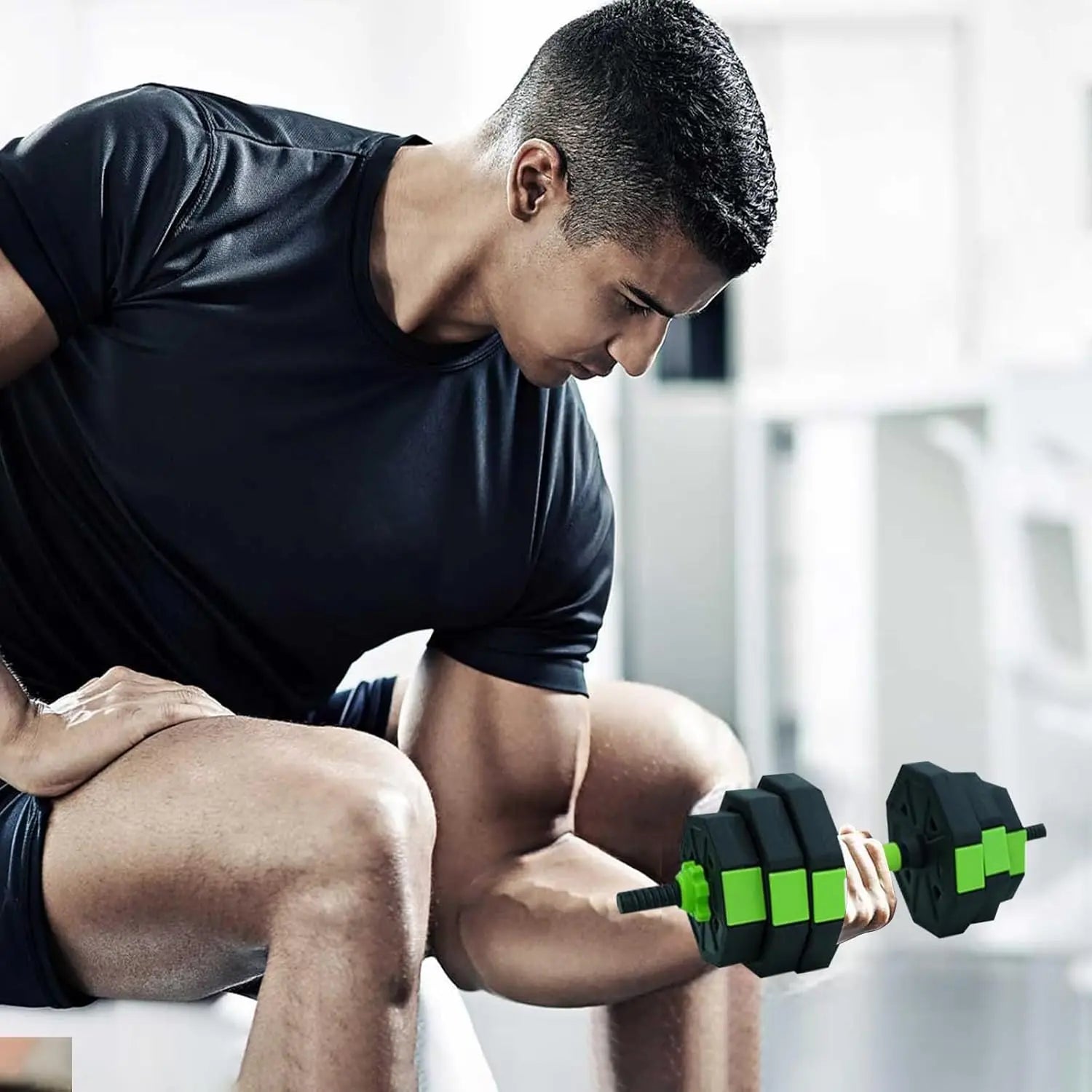 Adjustable 2 in 1 Dumbbell Set with Iron Handle