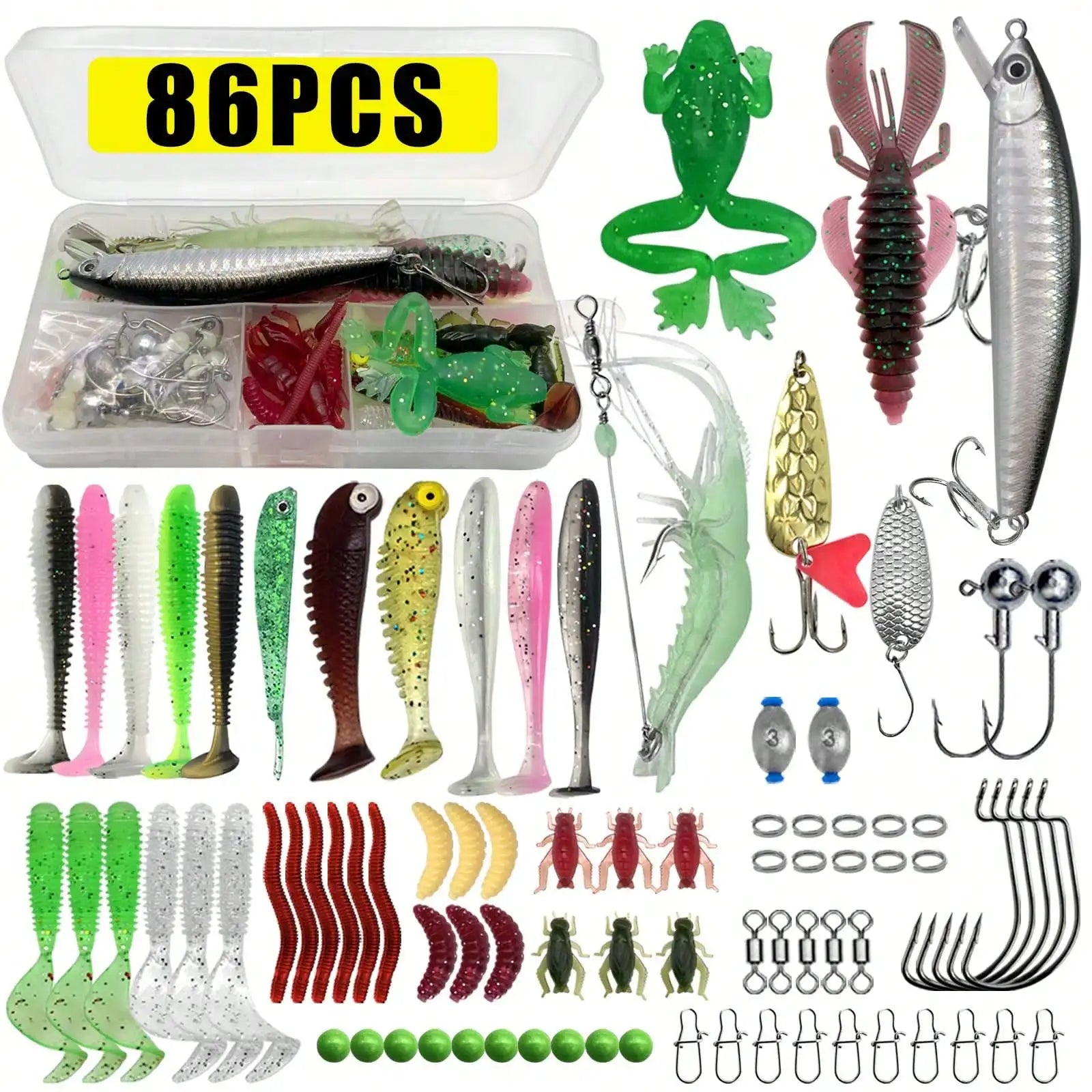 Multi-Size Mixed Fishing Lure Set Multi-Layer Storage Tackle Box Professional Bait Kit For Trout Perch Bass Outdoor Angling Gear