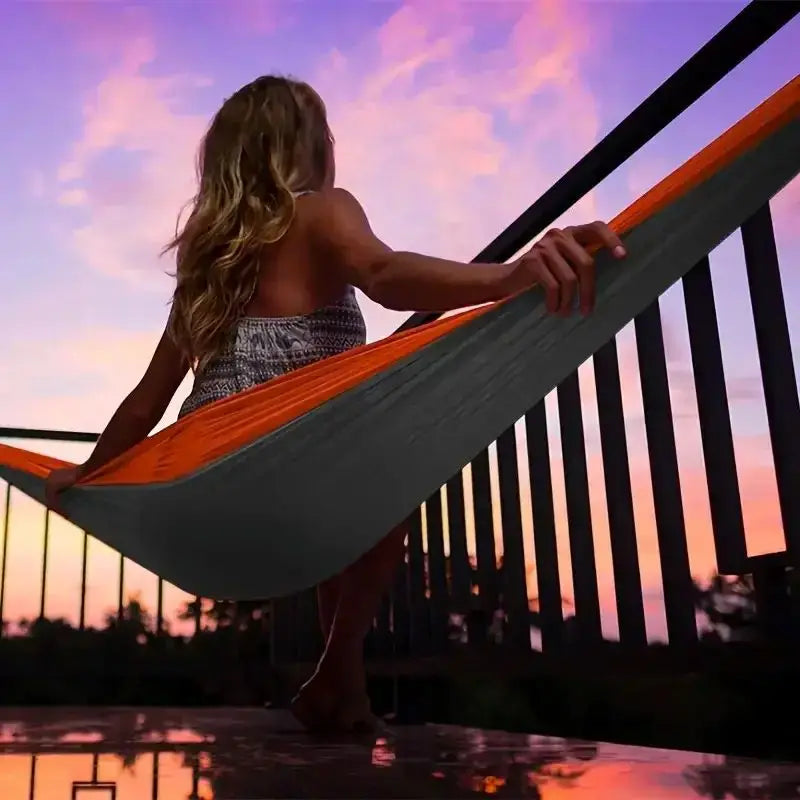 Outdoor Camping Hammock Portable Hammock Beach Backyard Courtyard Hiking Anti Rollover Double Hammock Outdoor Camping Equipment from China