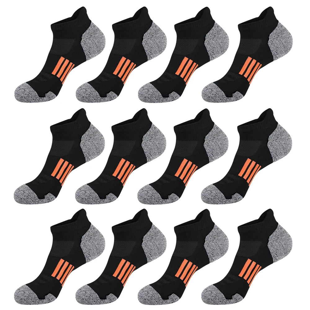 6/12 Pairs Mesh Sweat Absorbing and Breathable Thin Men's Sports Socks Casual Comfortable Non Slip Wear-resistant Men's Socks from China