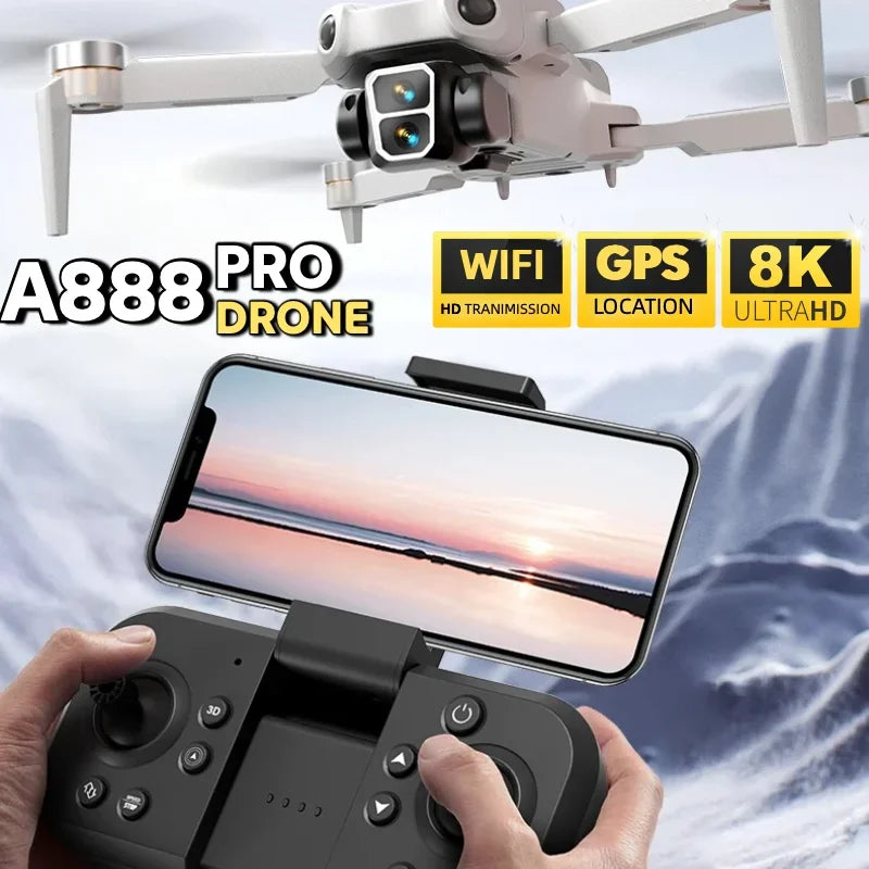 Lenovo A888 RC Drone 8K HD Dual Camera 5G WIFI FPV Screen Remote Control Brushless Motor Obstacle Avoidance Foldable Quadcopter