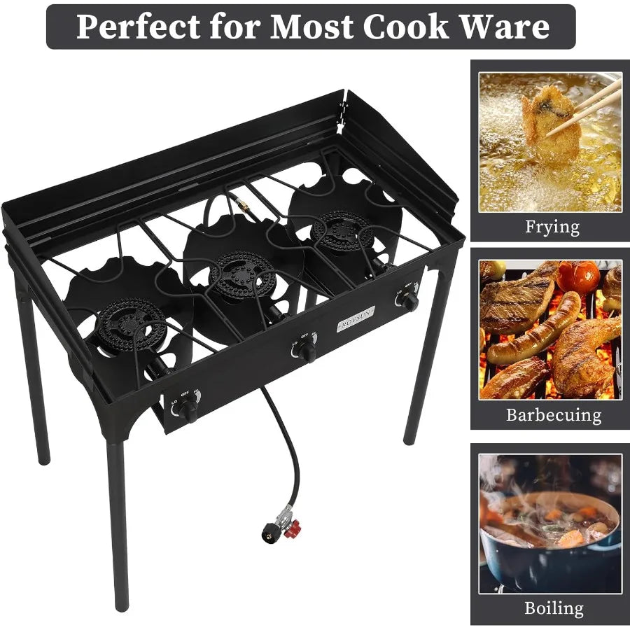 2/3 Burner Outdoor Propane Gas Stove on High Pressure Stand