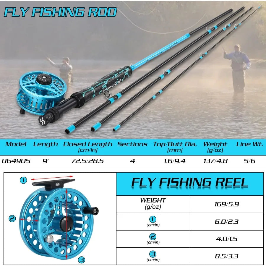 Standard Fly Fishing Combo Starter Kit with Super Polymer Handle
