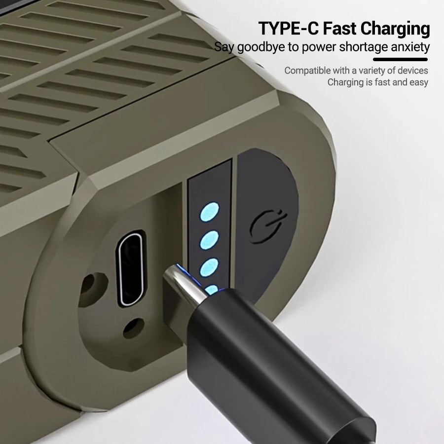 2400LM Solar & USB Chargeable Waterproof LED Camping Light 5000mAh Portable Tent Lantern