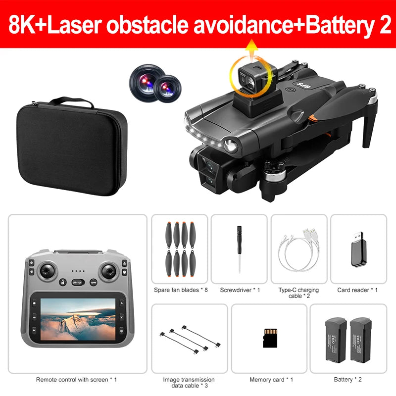 Lenovo V198MAX GPS Drone 4K 8K Professional Camera Aerial FPV Brush Laser Obstacle with Large Screen Remote Control Folding Drone from China