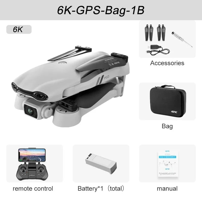 Drone GPS 6K HD Dual Camera Wide-Angle Obstacle Avoidance Aerial UAV