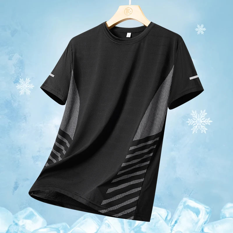 Reflective Quick Dry Short Sleeve Breathable Fitness Sports T-shirt