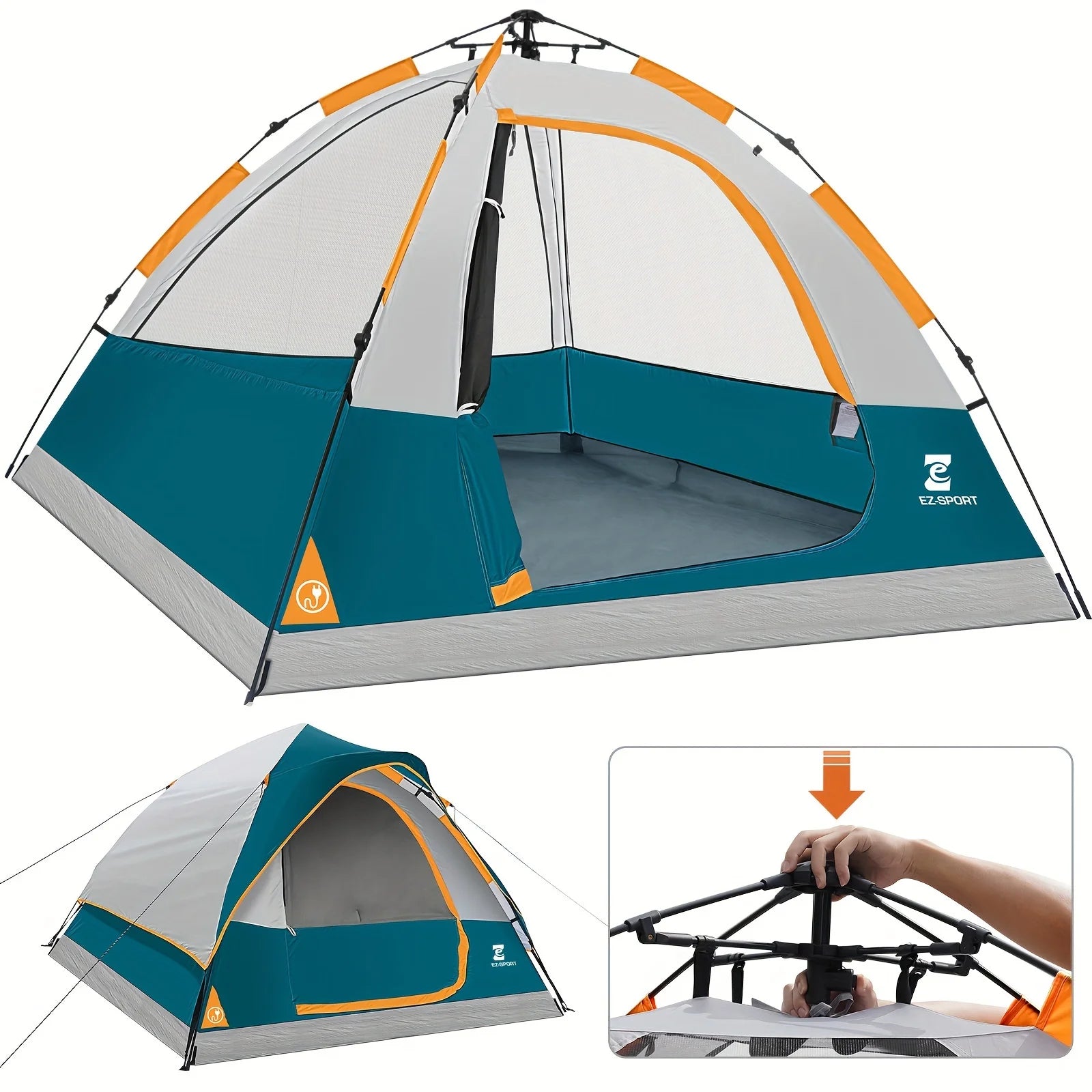 Waterproof Windproof Pop Up  3-4 Person Instant Easy Set Up Camping Tent with Removable Rain Fly