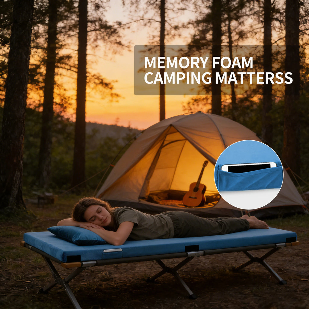 Memory Foam 3inch Sleeping Non-Slip Floor Camping Mattress Pad