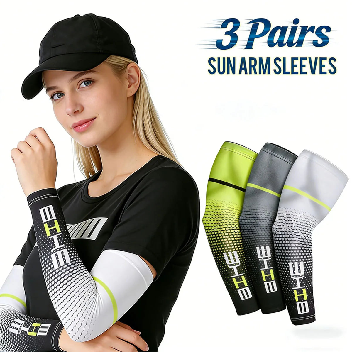 1/3 Pairs Cool Men Cycling Running Bicycle UV Sun Protection Cuff Cover Protective Arm Sleeve Bike Sport Arm Warmers Sleeves