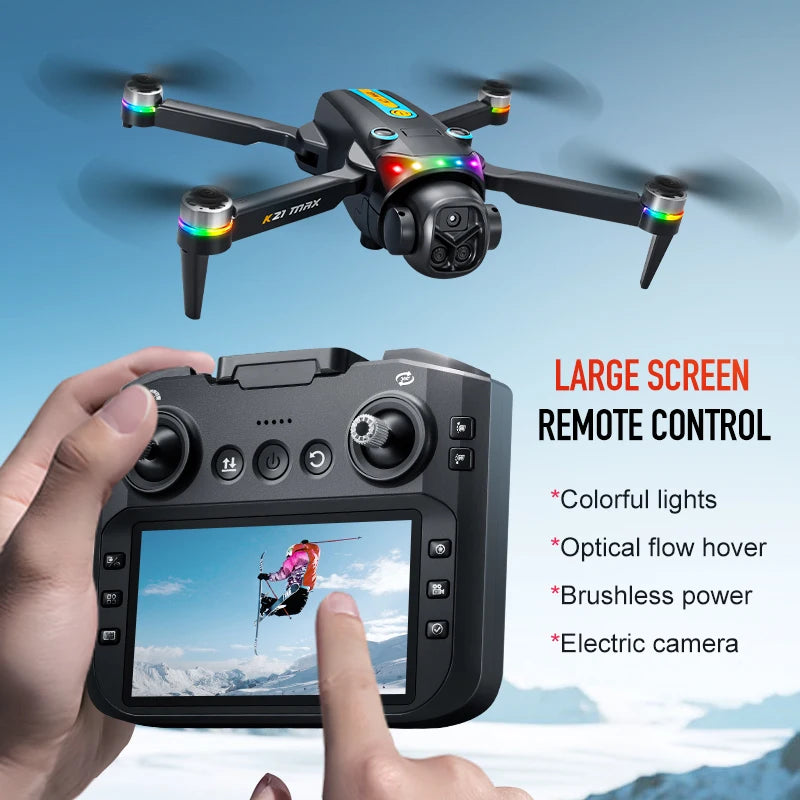 Folding Portable RC Drone Brushless Motor Screen Remote Control WiFi Low Latency Transmission Dual Camera 90° Wide Angle LED Rolling Light Outdoor Aerial Drone