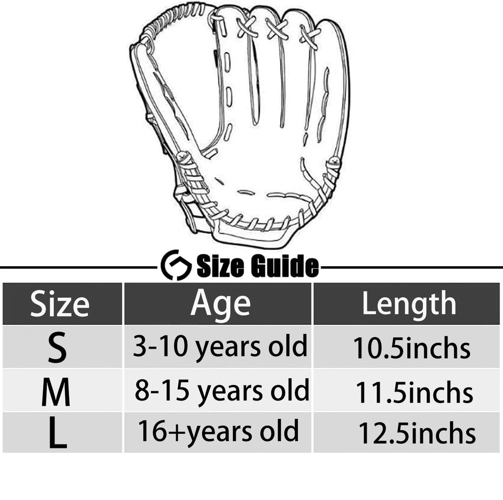 MuqiNush 1 PC Children Baseball Glove PU Batting Gloves Kids Softball Practice Equipment Baseball Training Competition Use
