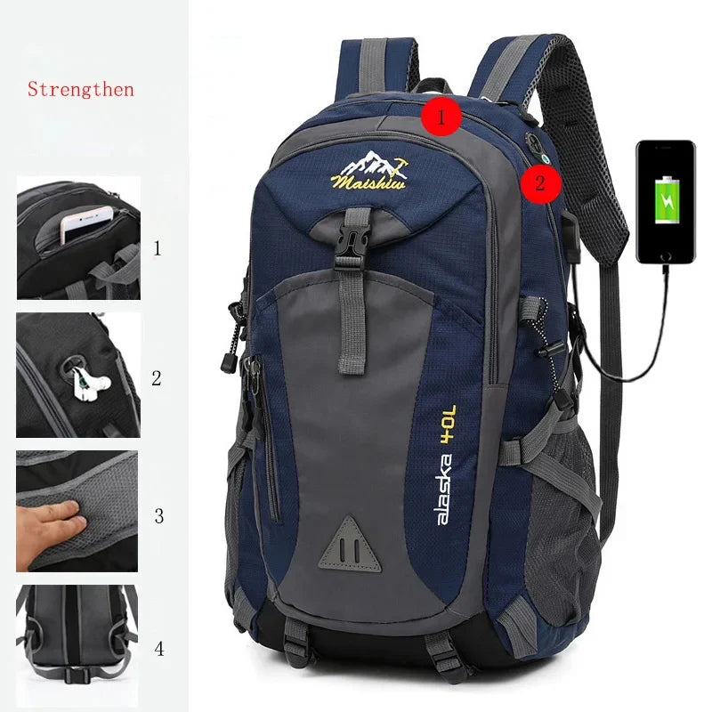Anti-theft Mountaineering Waterproof Backpack Men Riding Sport Bags Outdoor Camping Travel Backpacks Climbing Hiking Bag For Men from China