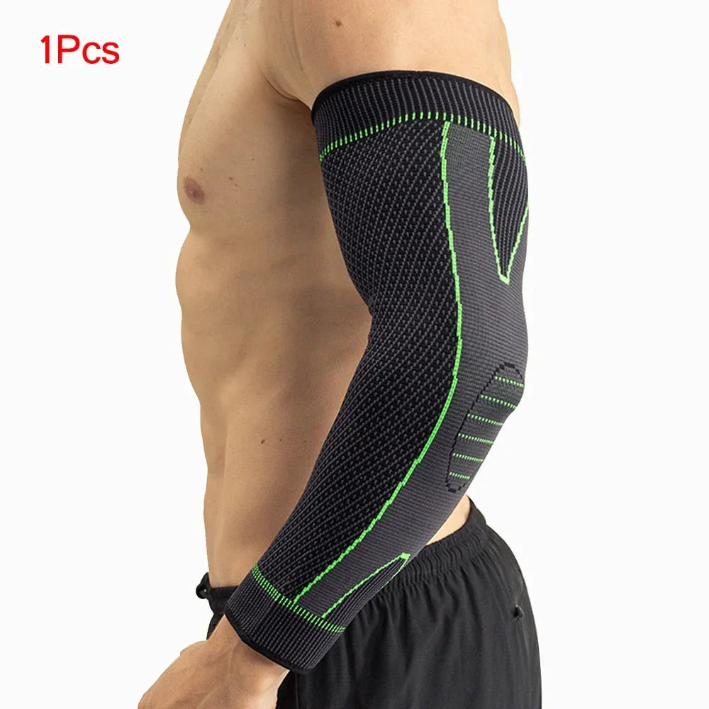 1PCS Sports Arm Compression Sleeve Anti-Slip Elbow Support Men Women Cycling Basketball Football Volleyball Baseball Tennis Golf from China