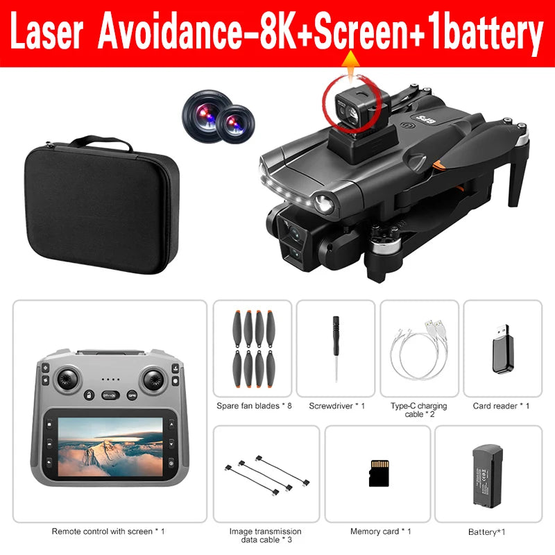 Lenovo V198MAX Drone Laser obstacle avoidance aerial photography 8K 5G Professional HD Camera Brushless Folding Quadcopter from China