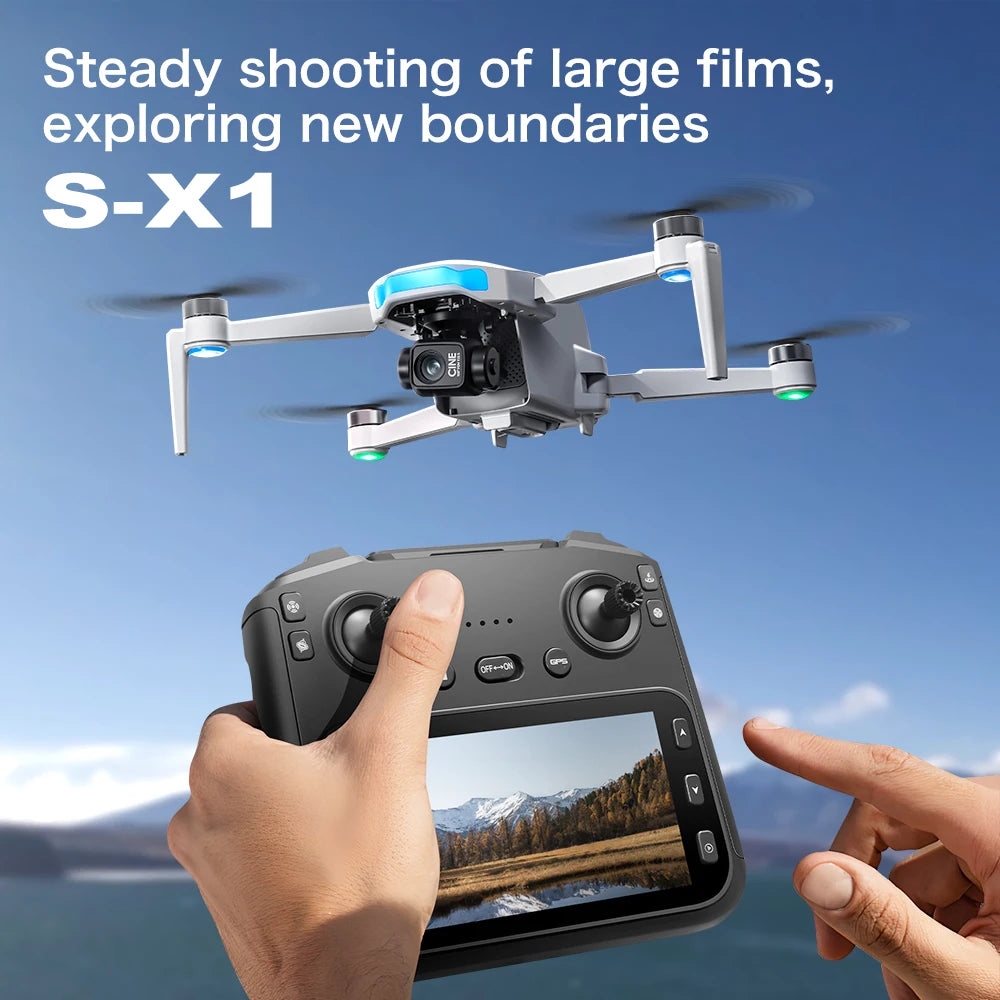 Original S-X1 GPS Drone 8KHD professional camera Three-axis gimbal WIFI UAV Obstacle Avoidance Folding Quadcopter Brushless Drone from China
