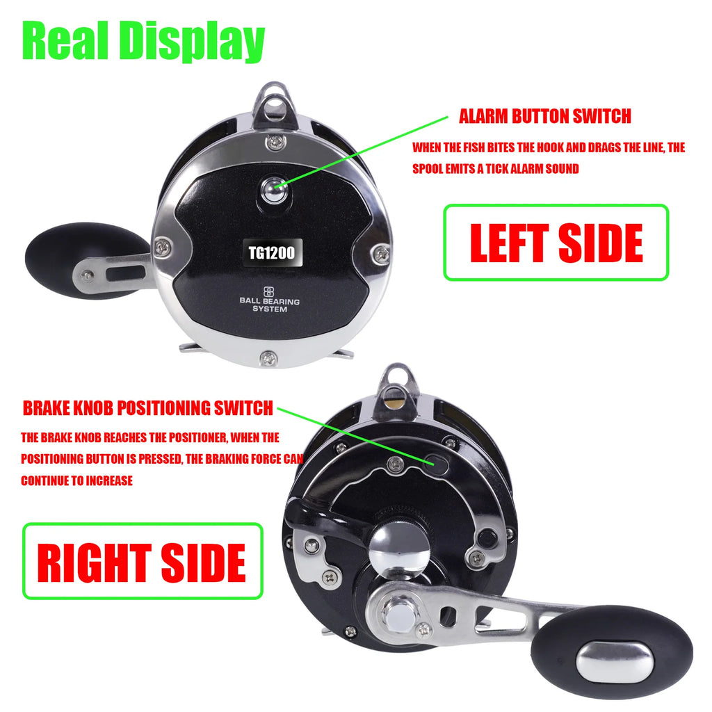 Trolling Drum Fishing Reels All Aluminum Alloy Body Sea Saltwater Accessories Drag 30KG Jigging Reel Boat Carretilha De Pesca from China