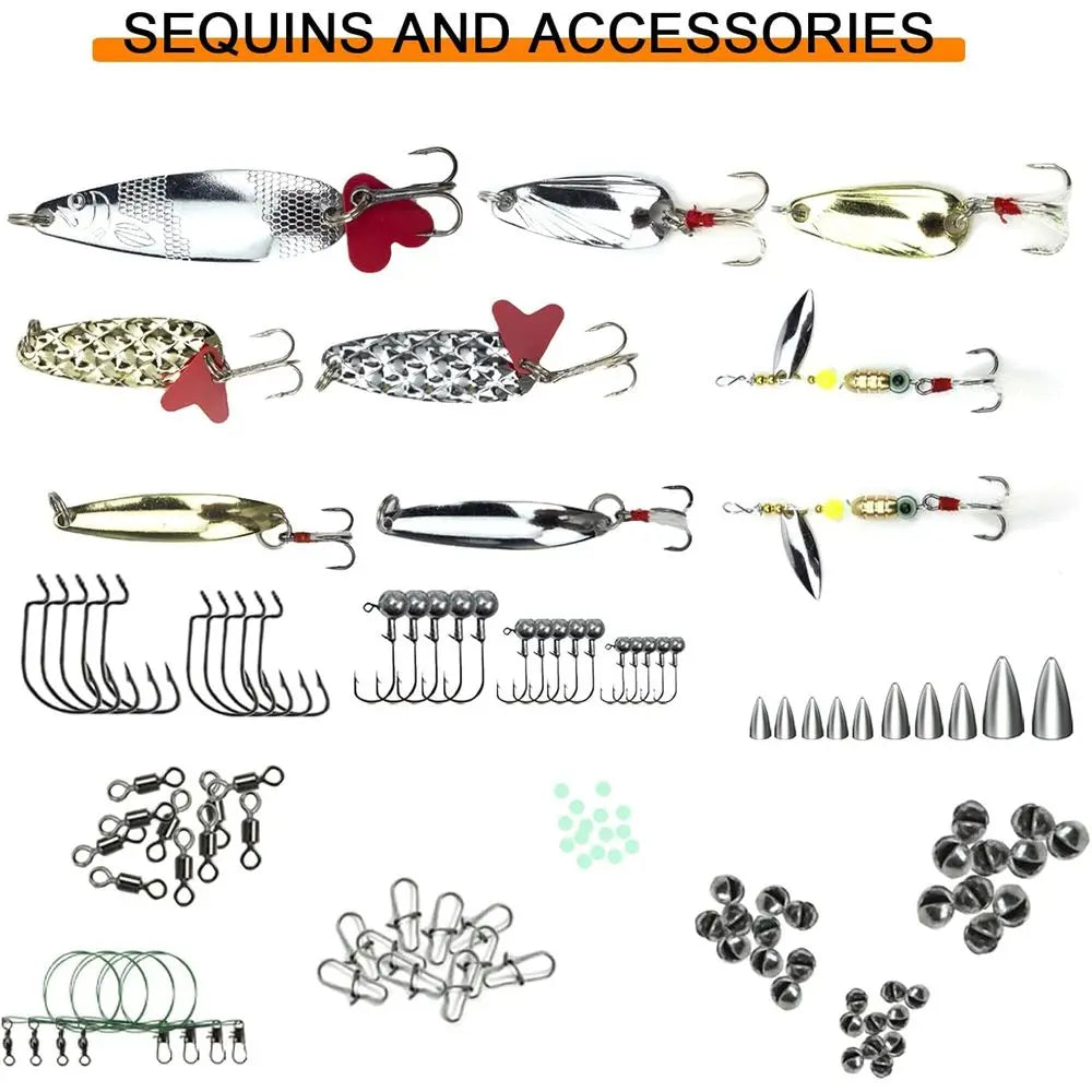 Complete 318-Piece Fishing Tackle Kit