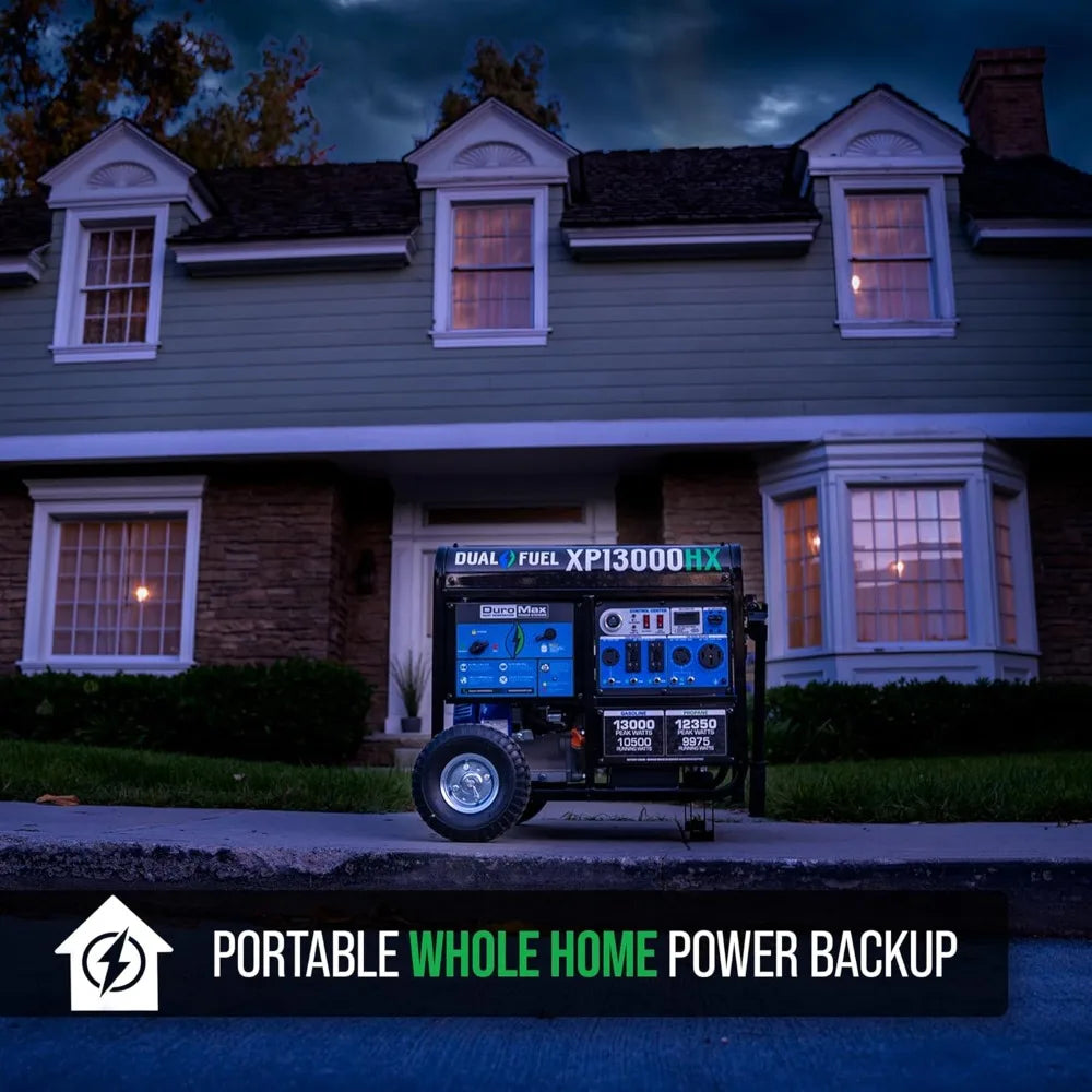 13000W Dual Fuel Portable Generator - Gas & Propane, Electric Start
