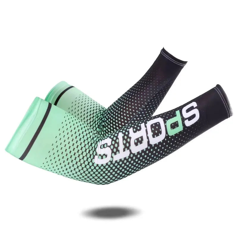1/2pairs Summer Fashio Sunscreen Ice Silk Sleeve UV Sun Protection Cooling Anti-Slip Arm Sleeves Men Women Outdoor Sport Cycling from China