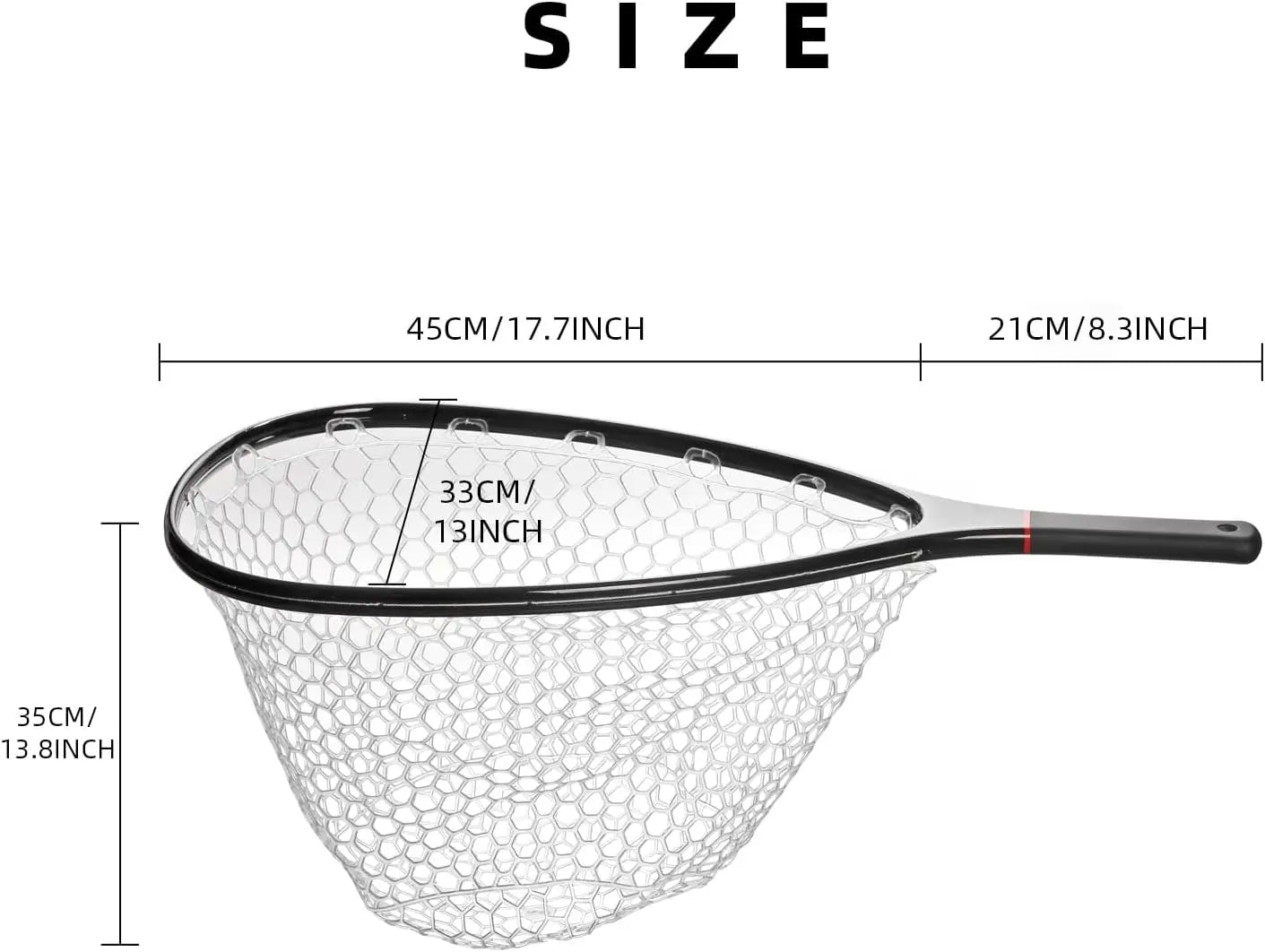 Durable Lightweight Carbon Fiber Fly Fishing Net with Soft Rubber Mesh