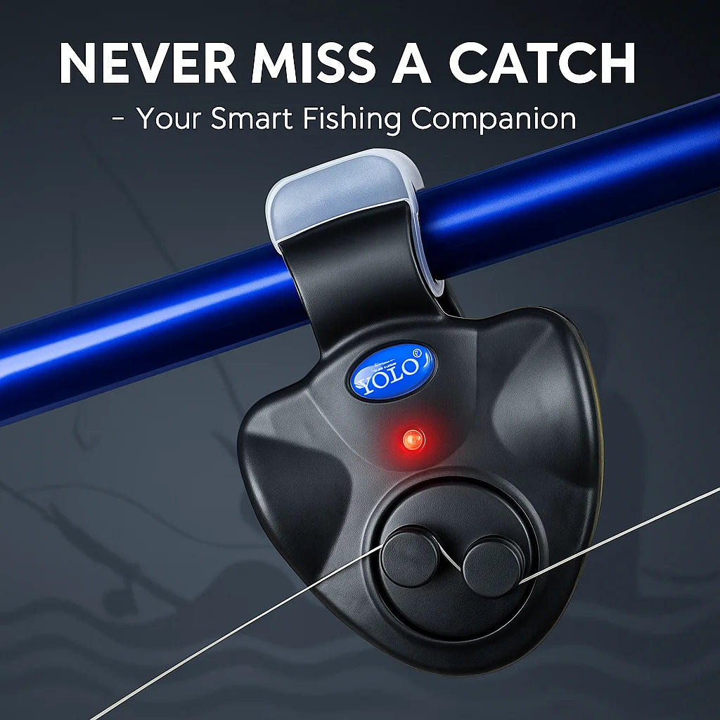Fishing Bite Alarm Electronic Buzzer attached to fishing rod with Loud Siren
