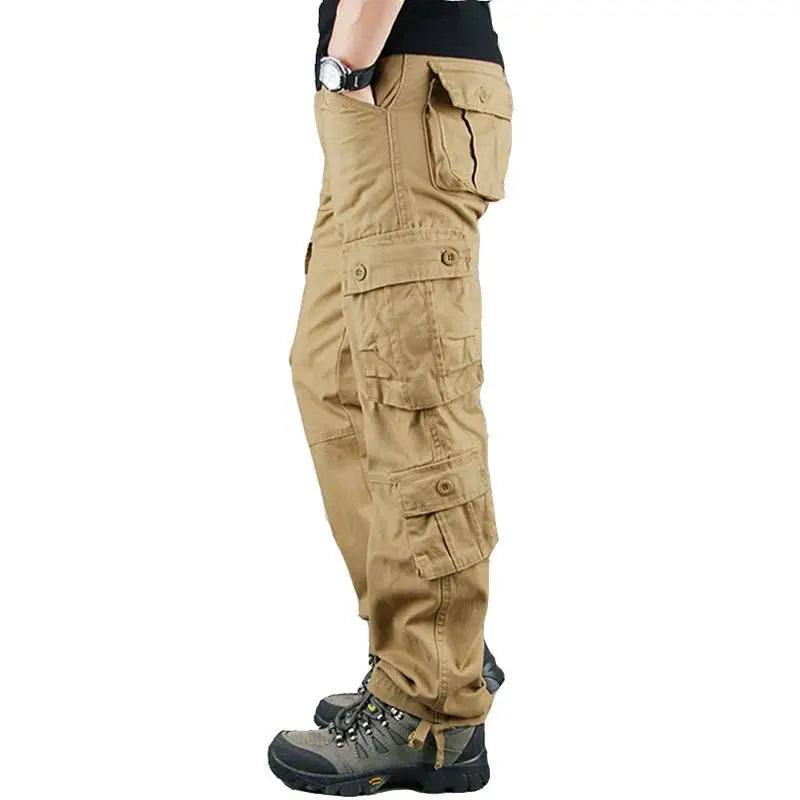 Men's Tactical Camouflage Overalls High-Quality Cotton Multi-Pocket Trousers Sports Training Casual Work Pants from China