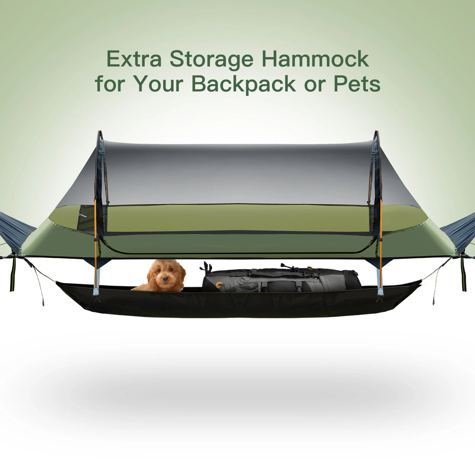 Flat Lay Hammock Tent with Mosquito Net and Waterproof Rainfly