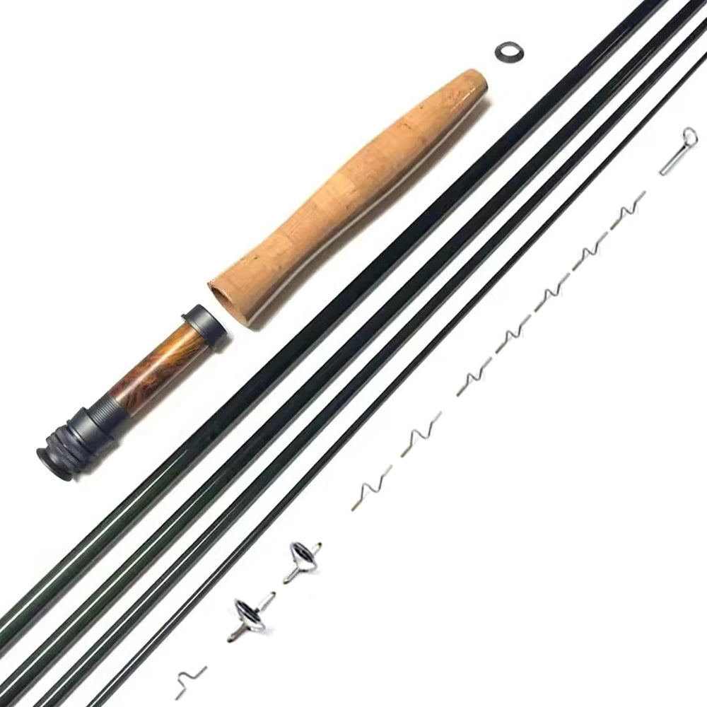 NooNRoo IM8 DIY Fly Fishing Rod Kit 9ft  Combo Kit Very Good Fast Action Fly Blank A Grade Cork Grip Combo 3wt 4wt 5wt 6wt from China