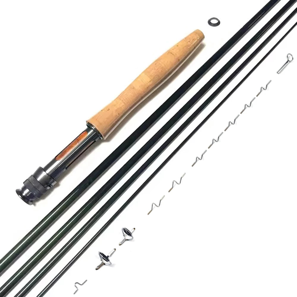 NooNRoo IM8 DIY Fly Fishing Rod Kit 9ft  Combo Kit Very Good Fast Action Fly Blank A Grade Cork Grip Combo 3wt 4wt 5wt 6wt from China