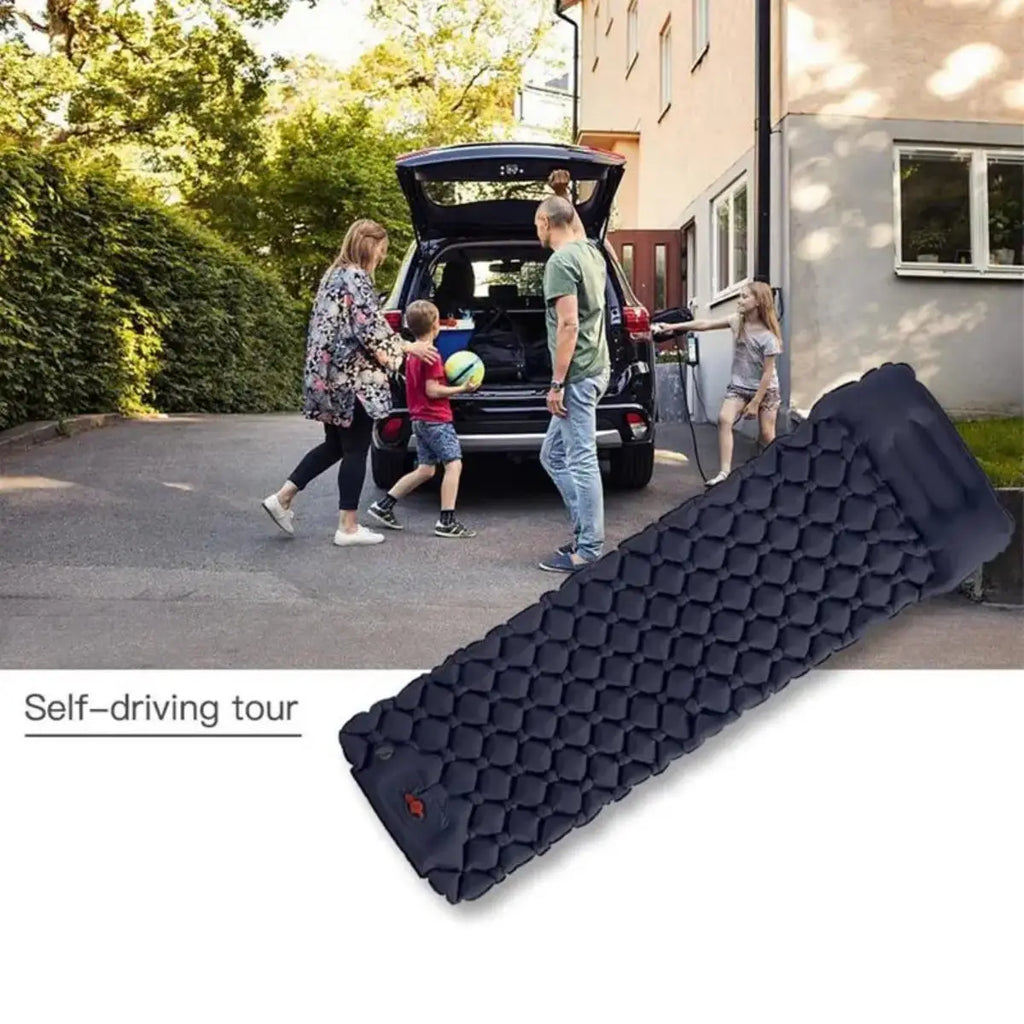 Camping Sleeping Pad Inflatable Mattress with Pillows Ultralight Air Mat Built-in Inflator Pump