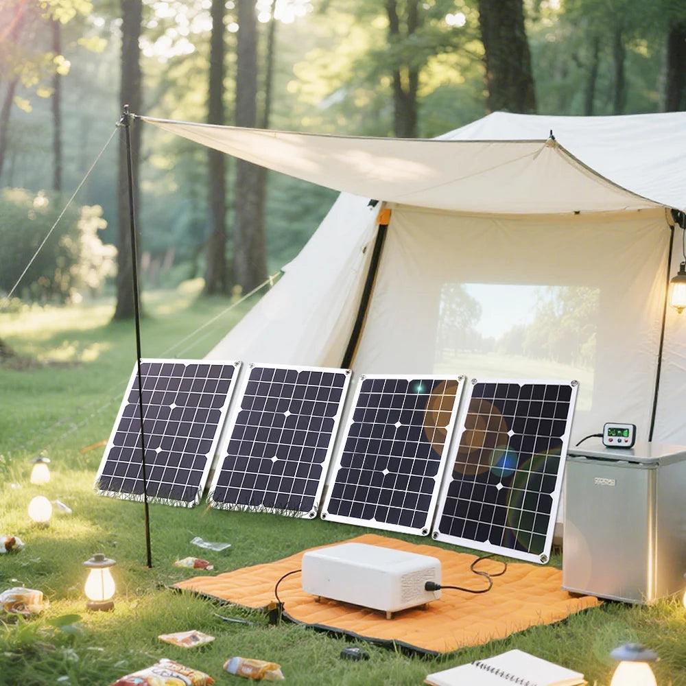 2000W Portable Solar Panel Kit with 4*500W Panels Free 100A Controller Dual USB 5V